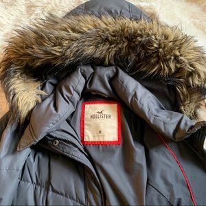 hollister gray down jacket